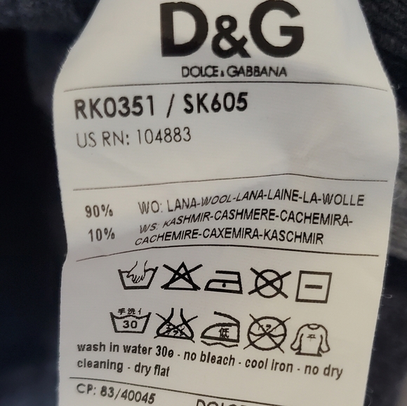 Dolce & Gabbana D&G Wool Cashmere Pull-Over Sweater - Picture 7 of 12